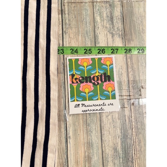 Madewell Womens Blue Striped Bell Sleeve Turtle Neck Top Sx L Preppy Minimalist - Picture 7 of 7